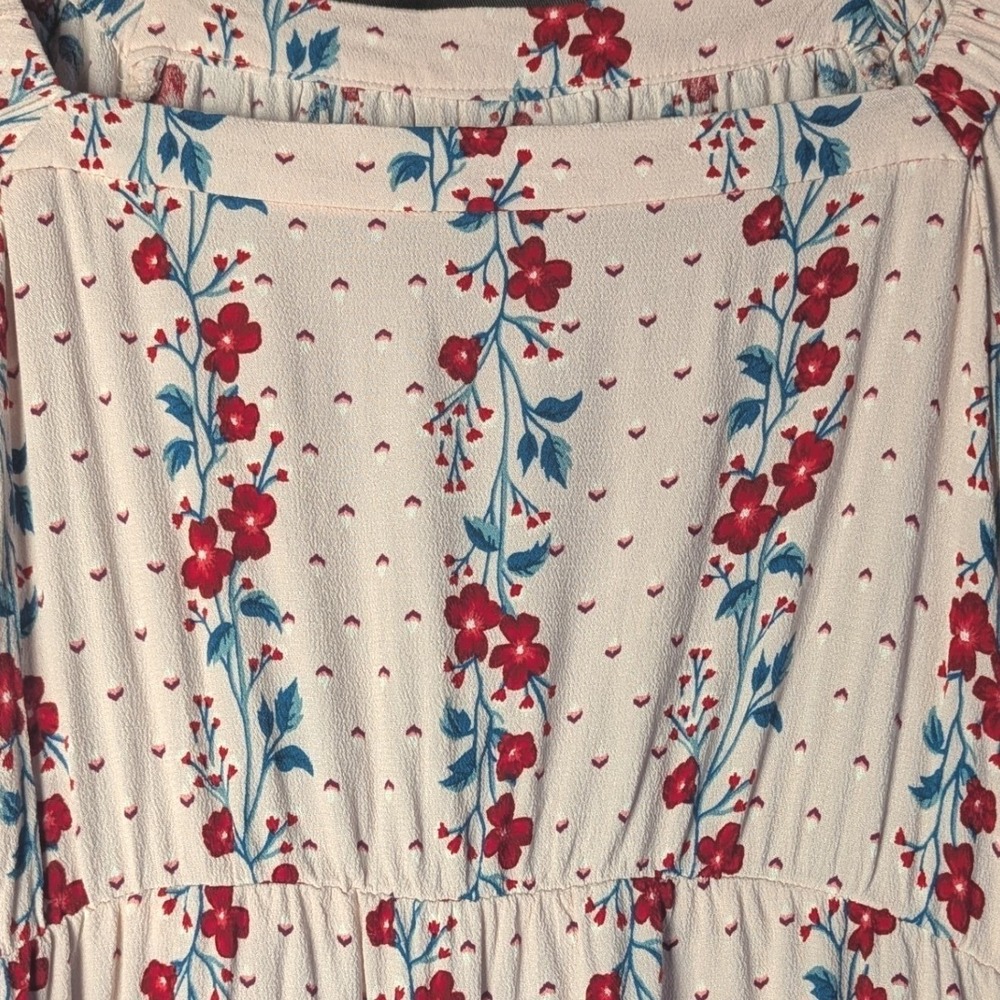 M Old Navy Maternity Floral Long Sleeve  Shell Pink Baby Soft Boho Countrycore - Picture 6 of 8